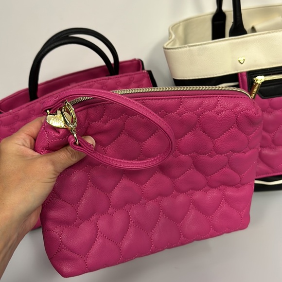 *Matching* Betsy Johnson Tote, Satchel and Wristlets (4 pc...